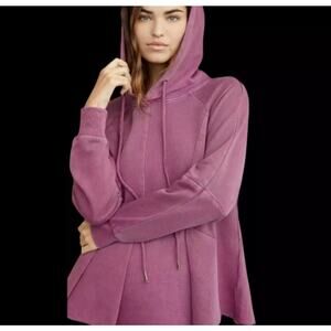 Anthropologie Pilcro Flynn Hoodie Purple Pleated Pullover Sweatshirt Top  XS
